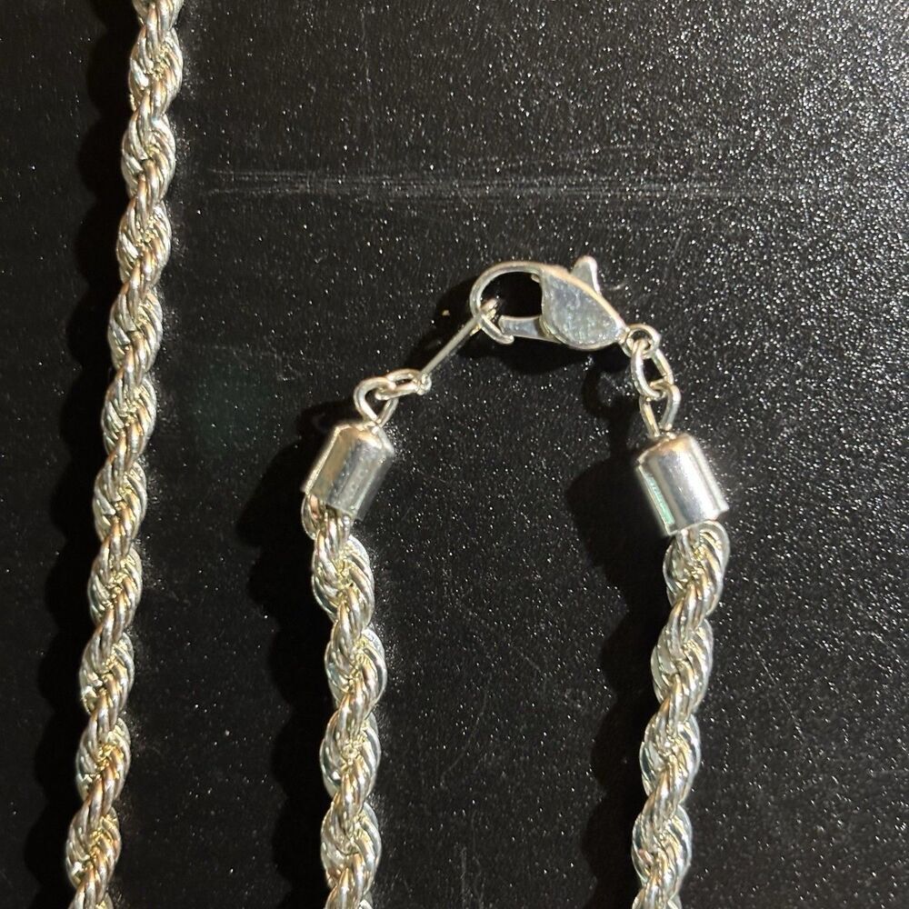 MONET Silver Tone Twisted Rope Chain Necklace & Bracelet 18” & 6” Classic VNTG - Picture 3 of 5